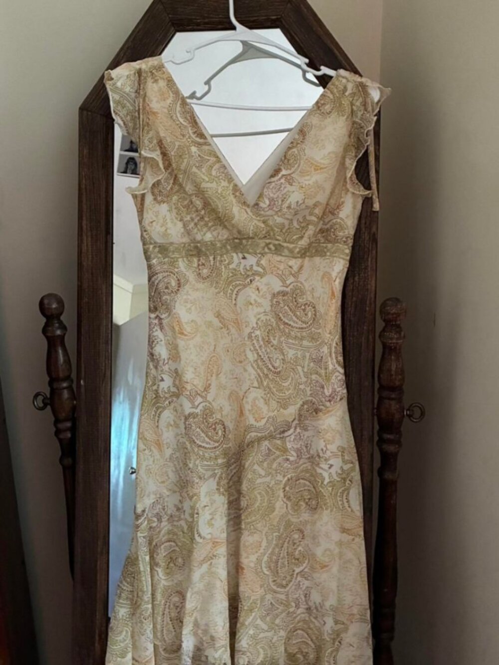 Women's Gold and Cream Dress